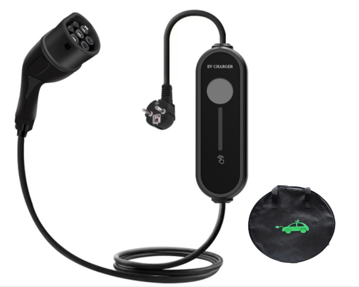 MRS-EP2 3.5KW 7KW Type 2 (EU) portable in-cable control box (ICCB) AC charging gun for EV with Numeric digital-display screen Stepless Current Adjustment