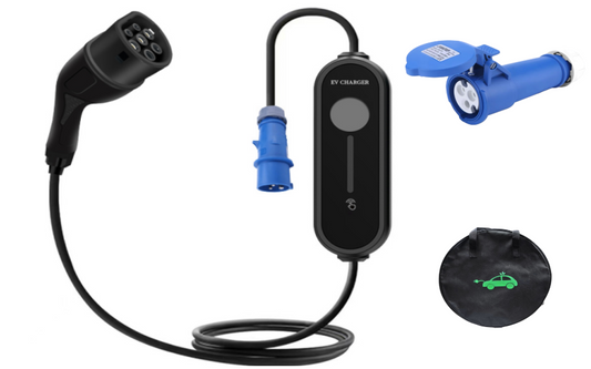 MRS-EP2 3.5KW 7KW Type 2 (EU) portable in-cable control box (ICCB) AC charging gun for EV with Numeric digital-display screen Stepless Current Adjustment