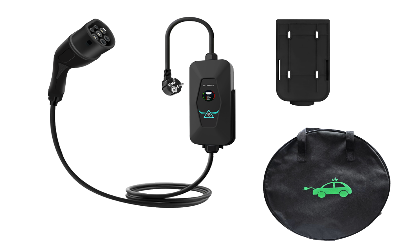Type 2 3.5KW 7KW (EU) portable  AC charging gun for EV Wall/Pole-mounted Singel Phase with Stepless Current Adjustment