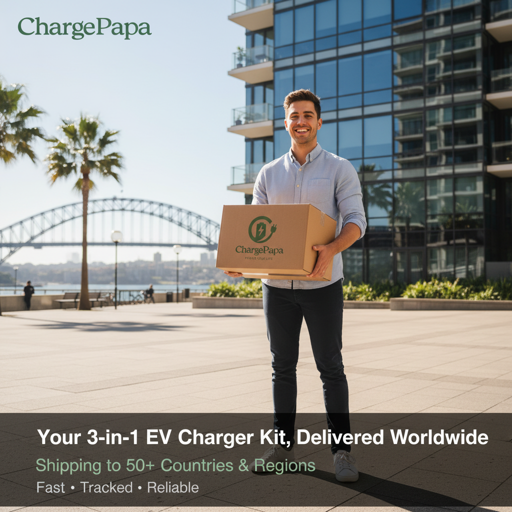 ChargePapa MRS-AA2 3-in-1 EV charger kit worldwide shipping Sydney Australia delivery