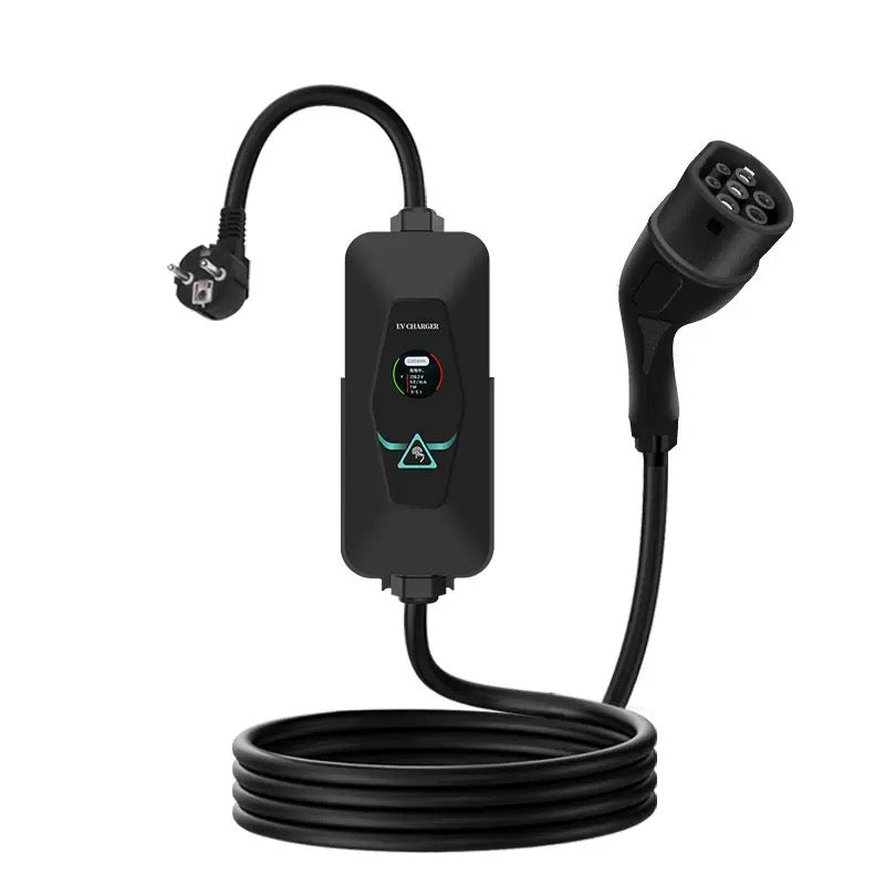 Type 2 3.5KW 7KW (EU) portable  AC charging gun for EV Wall/Pole-mounted Singel Phase with Stepless Current Adjustment