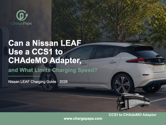 ChargePapa Smart-Link CCS1 to CHAdeMO Adapter 250A Active Protocol Converter — for Nissan LEAF ZE0 and ZE1 at CCS1 DC fast charging stations