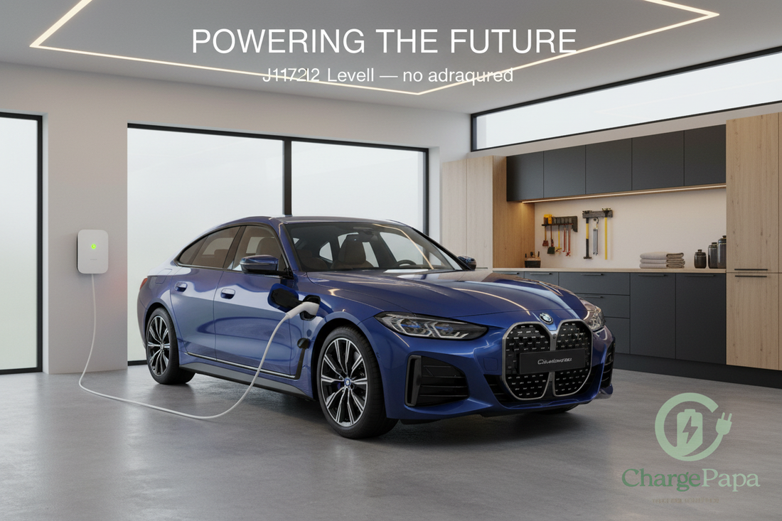 BMW i4 charging at J1772 Level 2 station — no adapter required