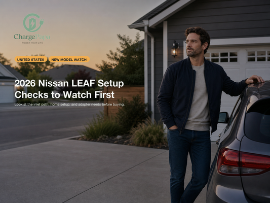 ChargePapa blog cover for If the 2026 Nissan LEAF Changes Its Charging Story, What Setup Should Owners Watch First?