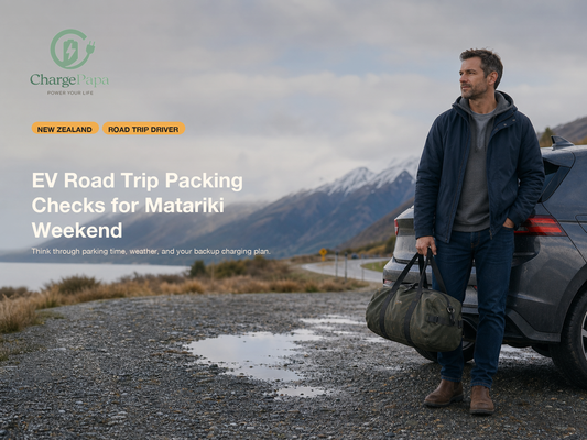 ChargePapa blog cover for What Should You Pack for an EV Road Trip Over Matariki Weekend?