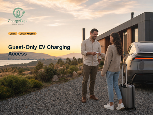 ChargePapa blog cover for Que cargador EV tiene mas sentido para una casa de arriendo vacacional que quiere acceso solo para huespedes?