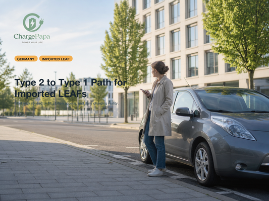 ChargePapa blog cover for Welcher Type-2-auf-Type-1-Pfad ist fuer einen importierten Nissan LEAF in Europa wirklich sinnvoll?
