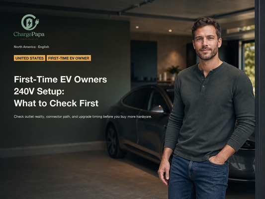ChargePapa blog cover for What Should a First-Time EV Owner Check Before Adding a 240V Outlet at Home?