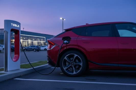 Kia EV6 at Tesla V3 Supercharger — ChargePapa DC-Link NACS to CCS1 adapter guide