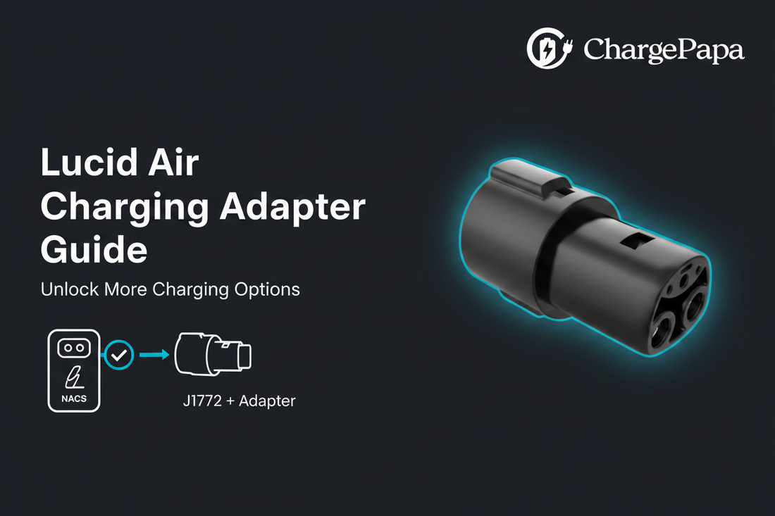 Lucid Air charging adapter guide — J1772 to NACS adapter for destination chargers, Supercharger access 2024+