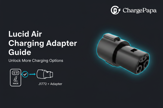 Lucid Air charging adapter guide — J1772 to NACS adapter for destination chargers, Supercharger access 2024+