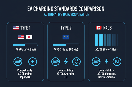 Type 1 vs Type 2 vs NACS: EV Charging Standards Explained (2026)