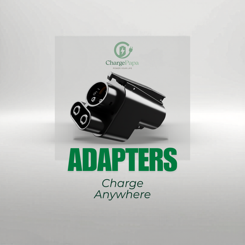 GB/T to CCS2 DC charging adapter for EVs, black, ergonomic handle, Charge Papa