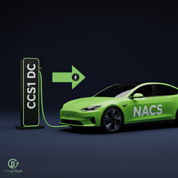 Carga rápida de CC tu Tesla en una estación CCS1