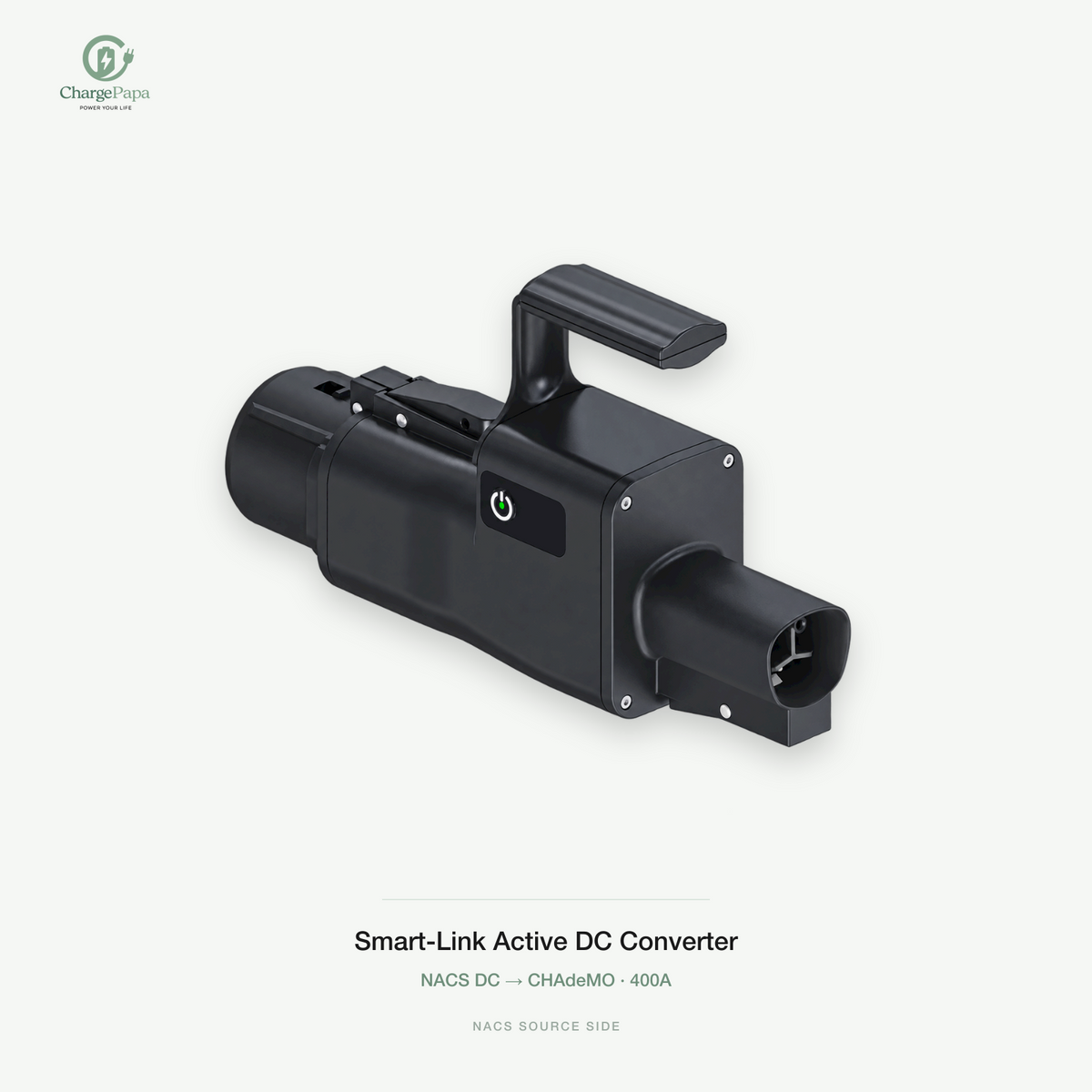ChargePapa Smart-Link NACS to CHAdeMO adapter — 400A catalog view, NACS source side
