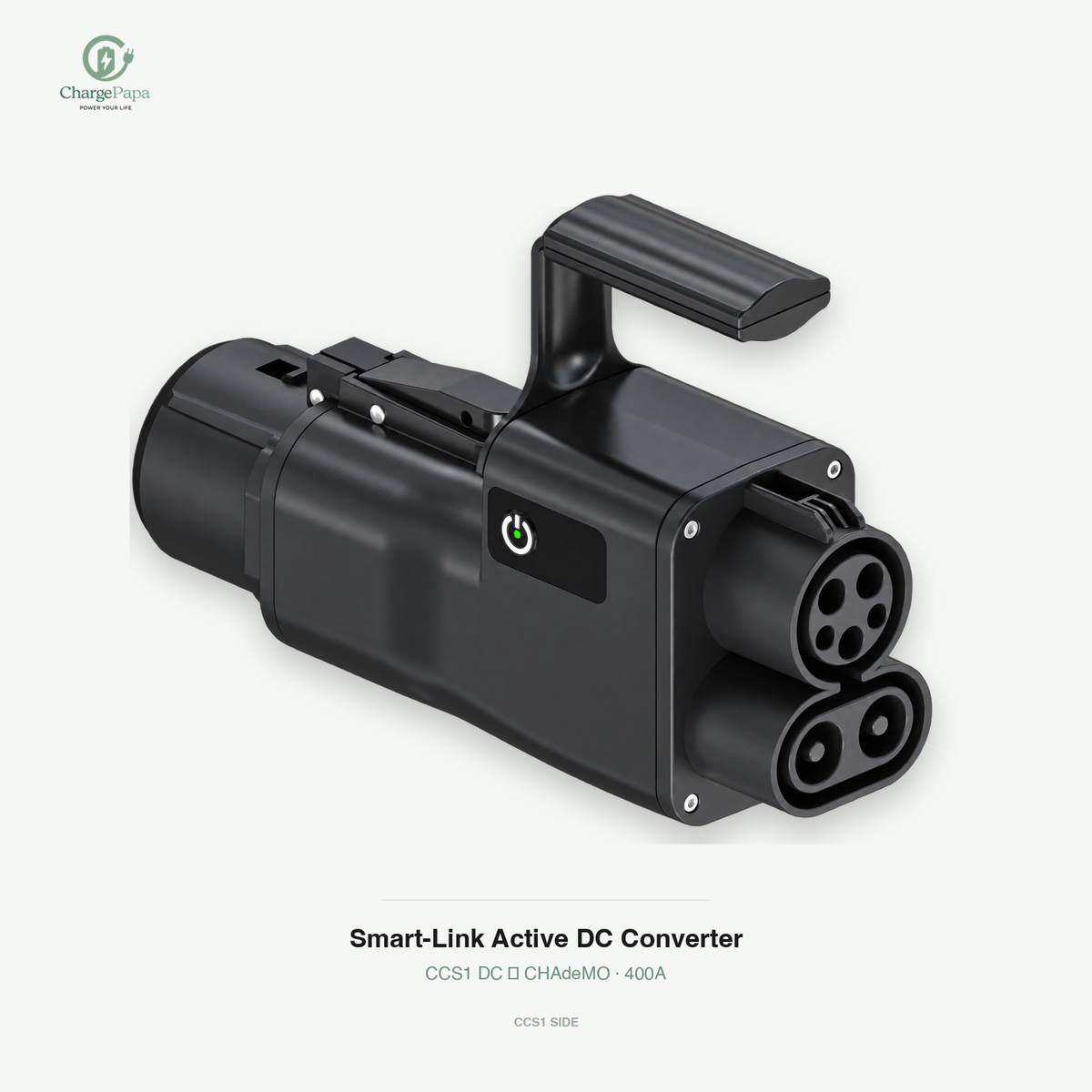 ChargePapa Smart-Link CCS1 to CHAdeMO adapter — 400A catalog view, CCS1 side