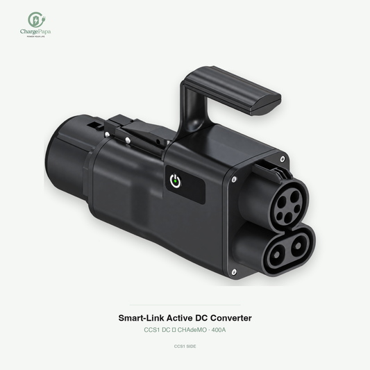 ChargePapa Smart-Link CCS1 to CHAdeMO adapter — 400A catalog view, CCS1 side