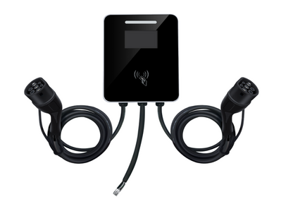 14KW 32A 240V TYPE 2 European Standard AC Wall-mounted and Pedestal-style Home Charging Station with Sheet Metal Dual Gun
