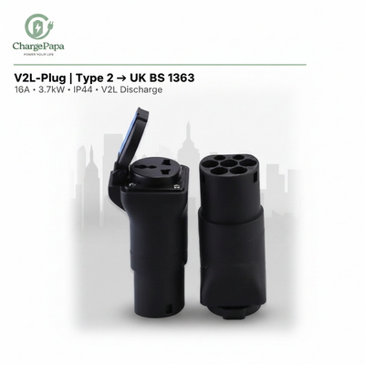 ChargePapa V2L-Plug | Connecteur de décharge VÉ Type 2 (16A / Composant DIY)