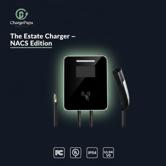 ChargePapa The Estate Charger | MRS-AJ NACS Level 2 EV Charging Station (32A–48A, 240V)