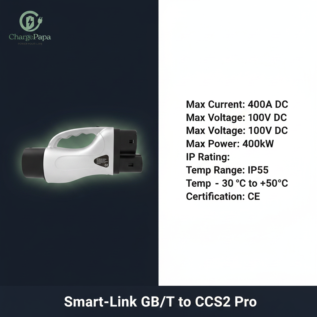 ChargePapa Smart-Link | GB/T to CCS2 DC Adapter Pro (400A / Active Protocol Converter)