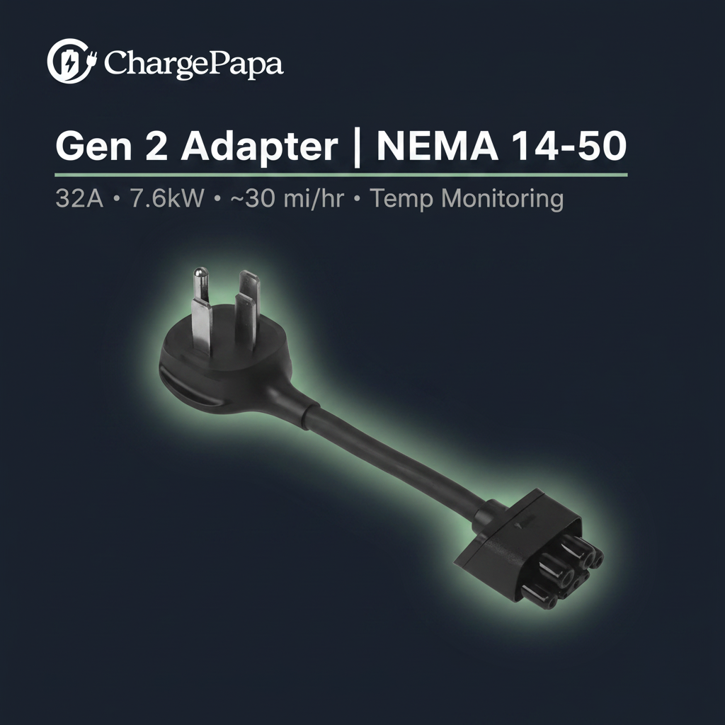 ChargePapa Gen 2 Adapter | NEMA 14-50 for Tesla Mobile Connector (32A / 240V)