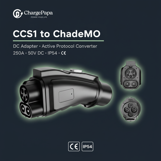 ChargePapa Smart-Link | CCS1 to CHAdeMO Adapter 250A (Active Protocol Converter / CE)