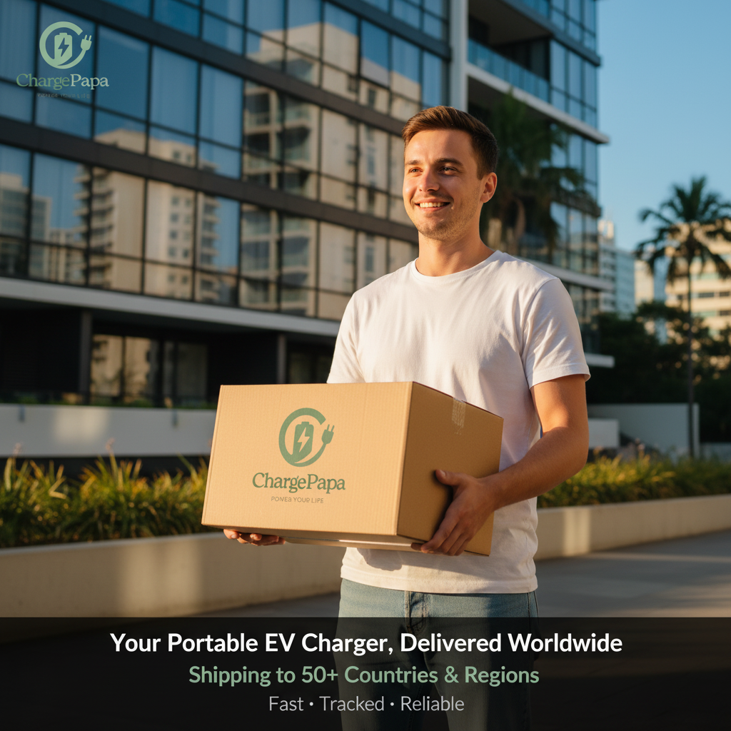 ChargePapa portable EV charger worldwide shipping – Sydney Australia delivery scene