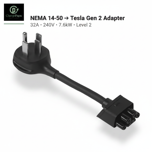 ChargePapa Gen 2 Adapter | NEMA 14-50 for Tesla Mobile Connector (32A / 240V)