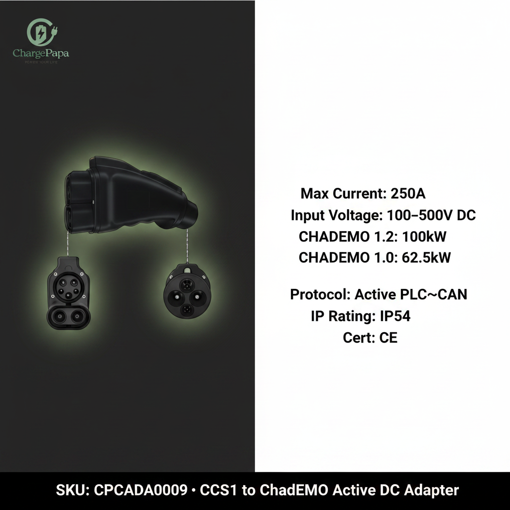 ChargePapa Smart-Link | CCS1 to CHAdeMO Adapter 250A (Active Protocol Converter / CE)