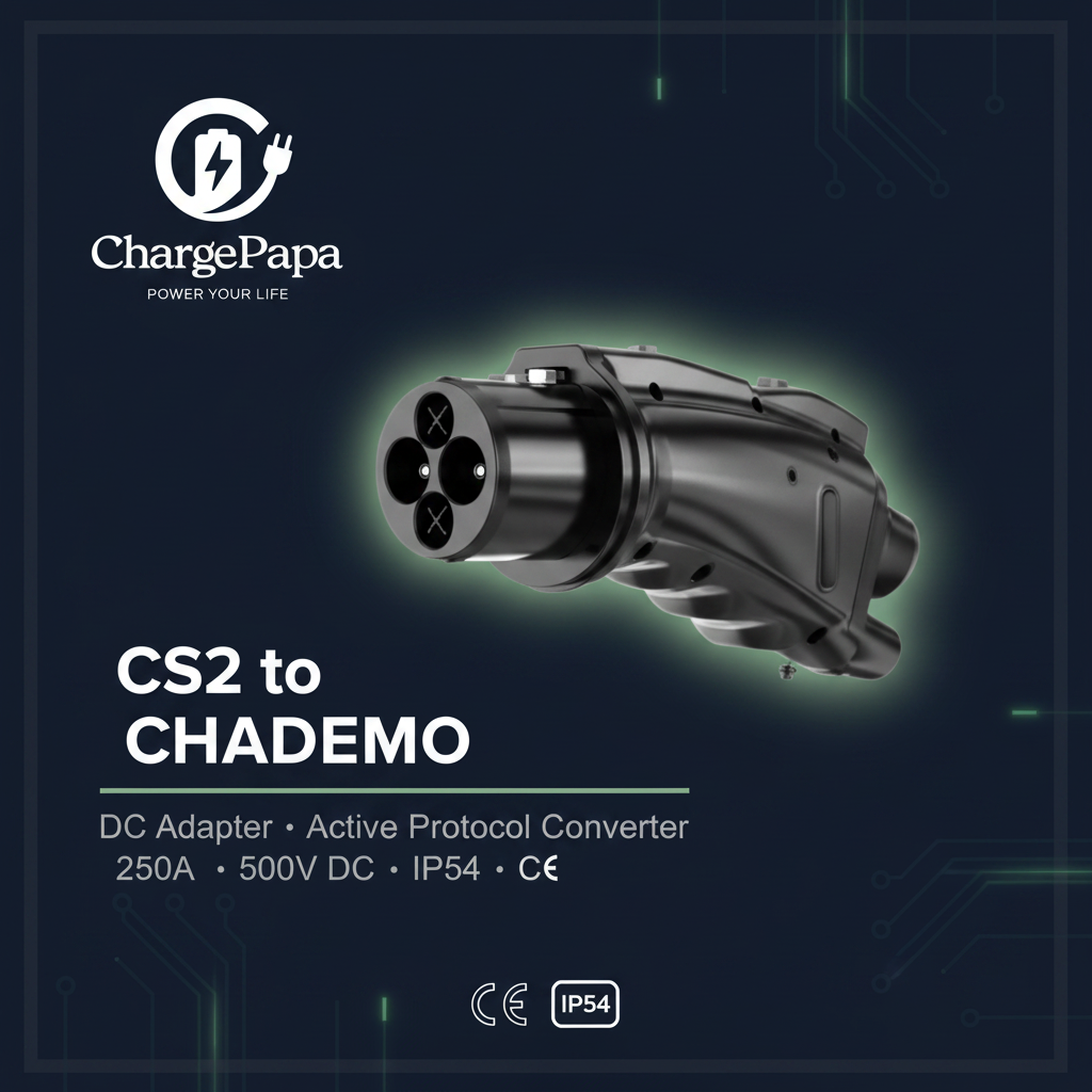 ChargePapa Smart-Link | CCS2 to CHAdeMO Adapter 250A (Active Protocol Converter / CE)