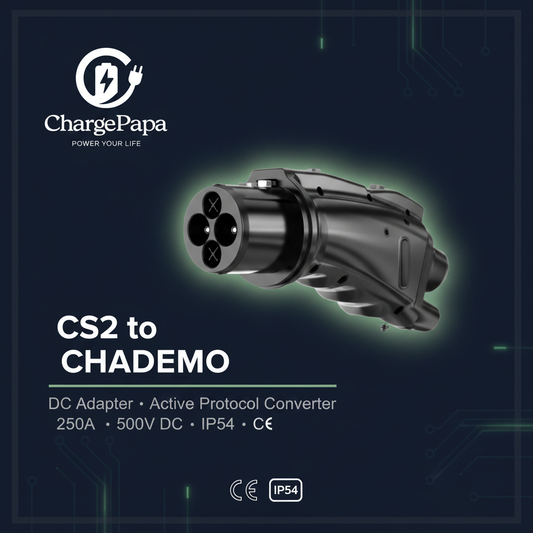 ChargePapa Smart-Link | CCS2 to CHAdeMO Adapter 250A (Active Protocol Converter / CE)