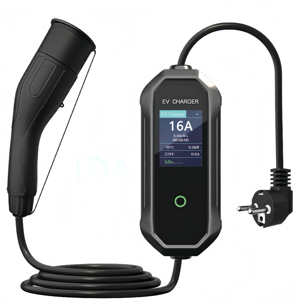 ChargePapa T1A | 3.5kW - 11kW Smart Portable EV Charger (2.8" LCD, App & WiFi)