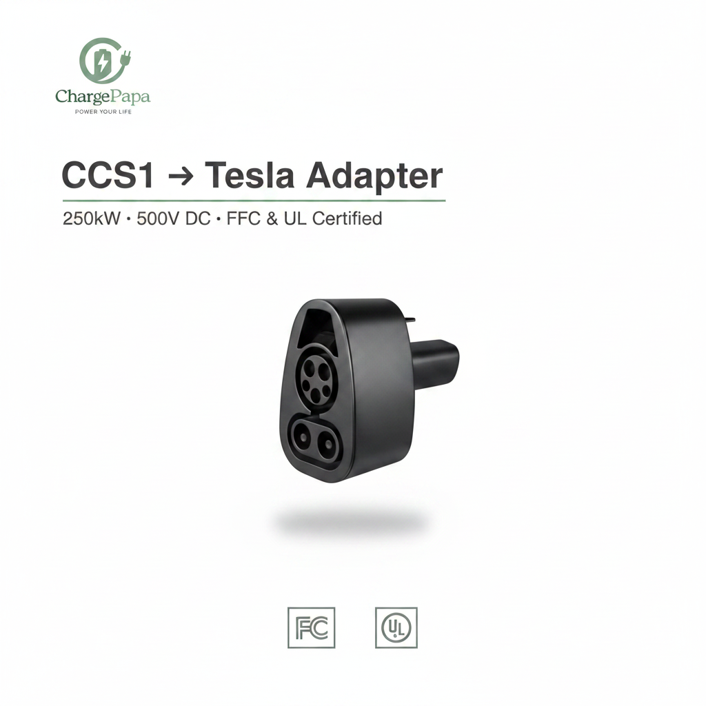 CCS1 to Tesla White Poster