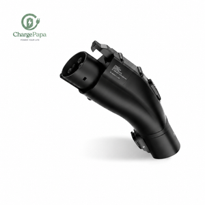 ChargePapa Omni-Link Tesla to J1772 Adapter 60A IPX5 latch lock white background main product image