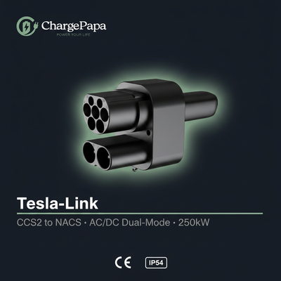 ChargePapa Tesla-Link | Adaptateur double mode CCS2 vers Tesla AC/DC (250 kW / NACS)