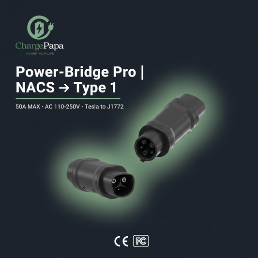 Power-Bridge | NACS to Type 1 Adapter Pro (50A / AC 110-250V)