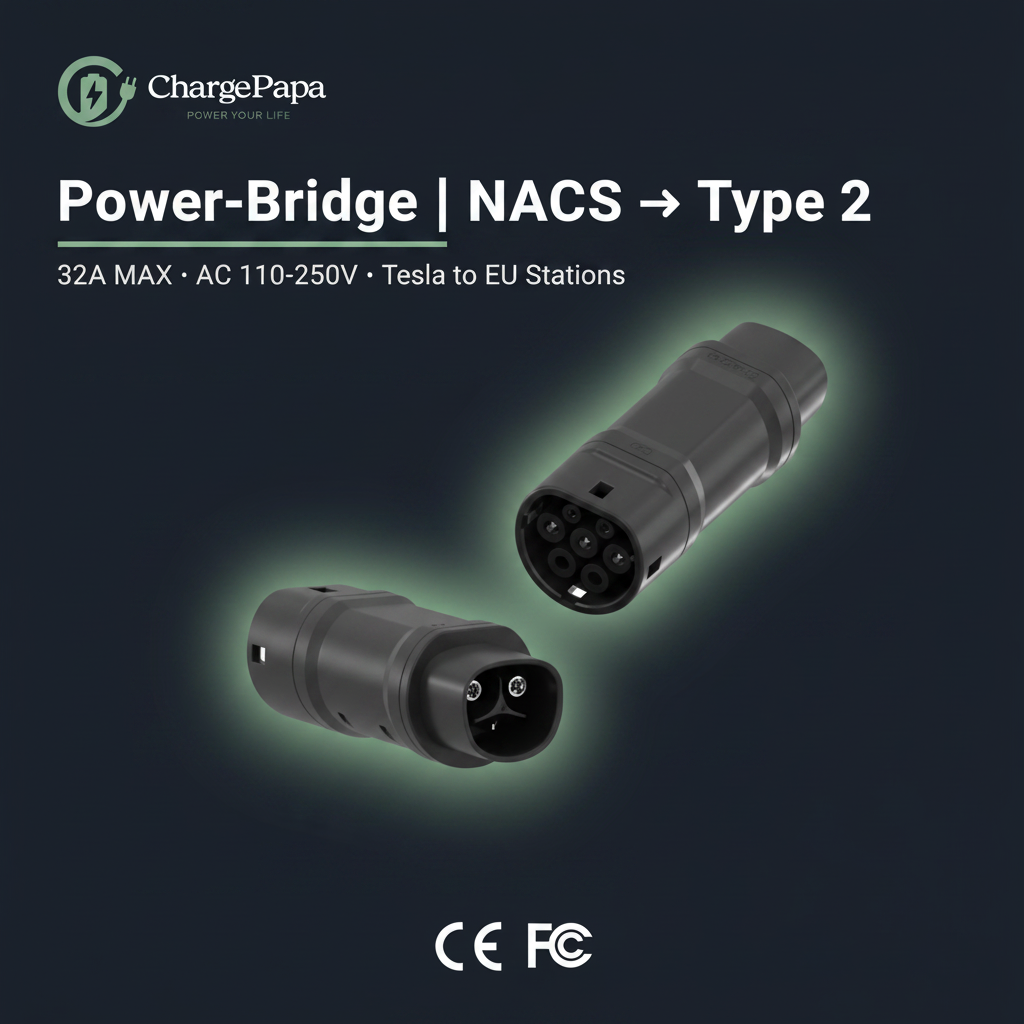 NACS to Type 2 Adapter (32A / AC 110-250V)