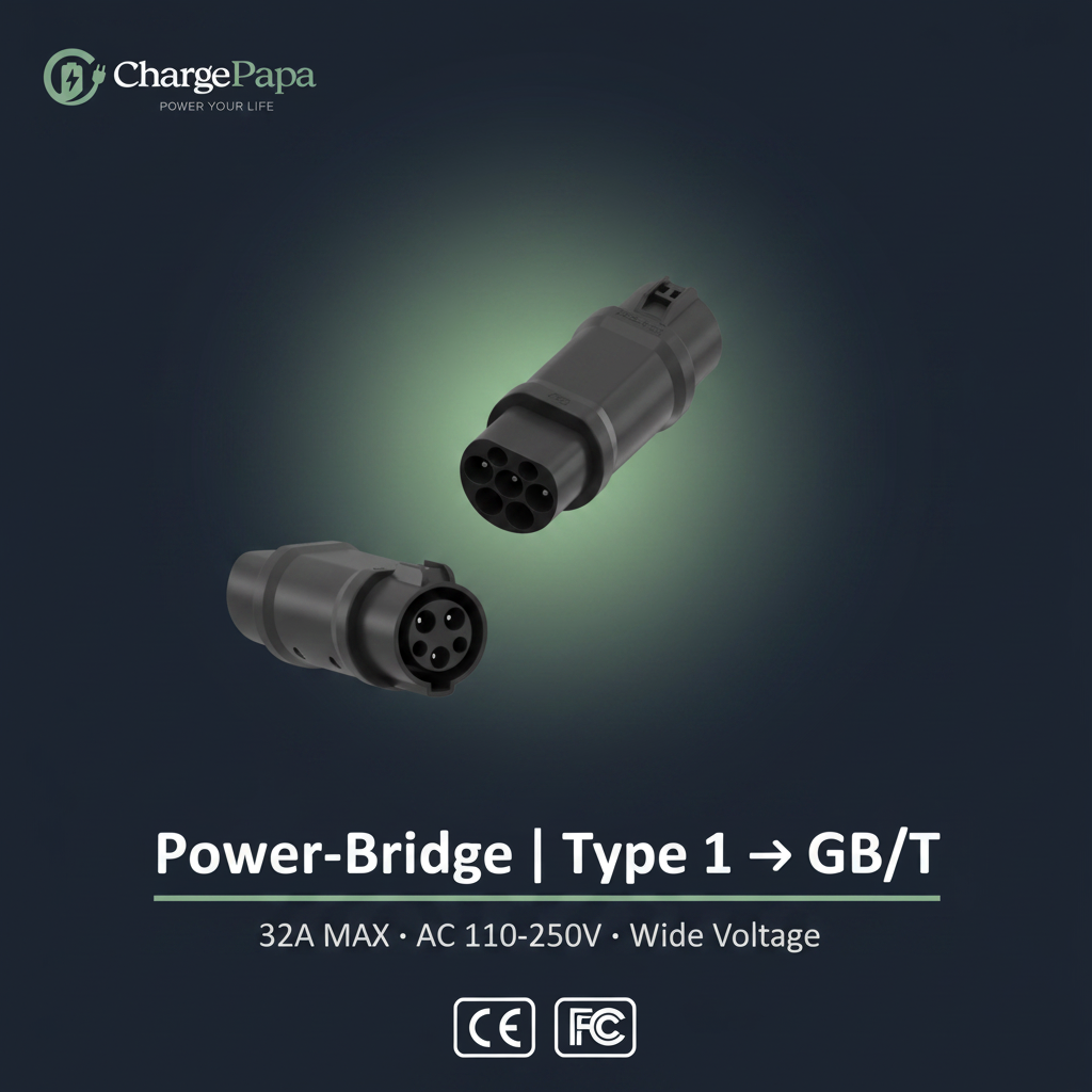 ChargePapa Power-Bridge | Type 1 to GB/T Adapter (32A / AC 110-250V)