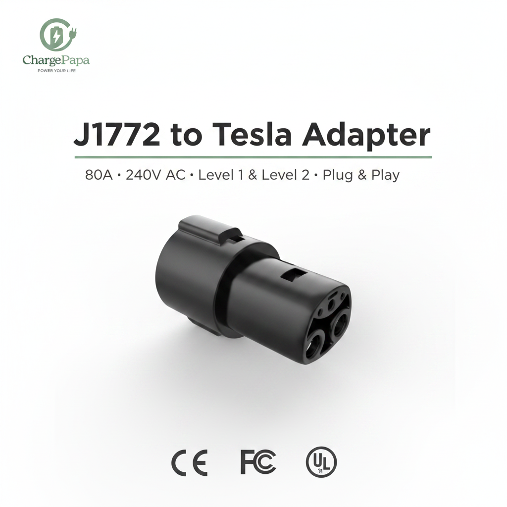 J1772 to Tesla (NACS) AC Charging Adapter (80A Max)