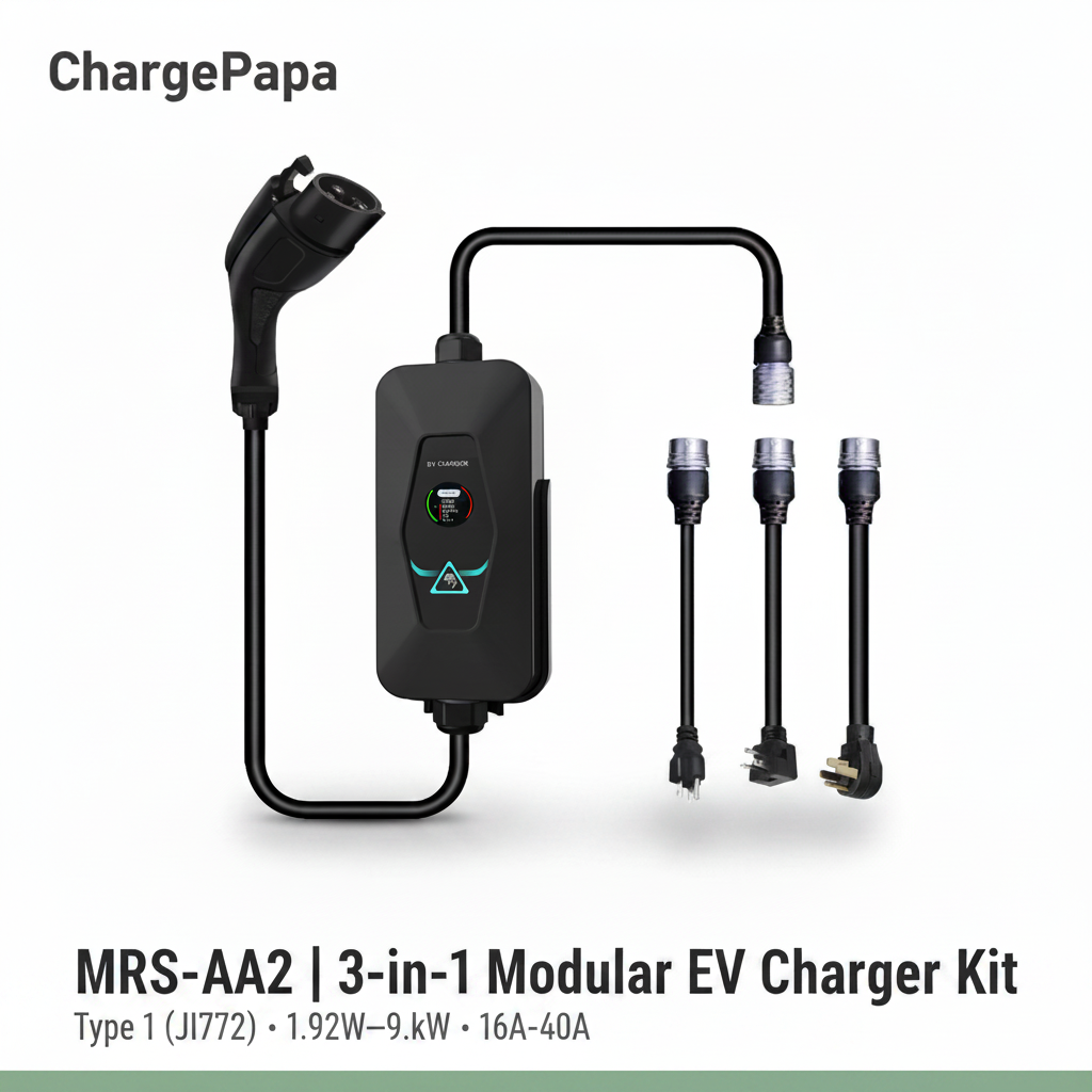 ChargePapa MRS-AA2 ｜3-in-1 Type1 EV Charger Kit 