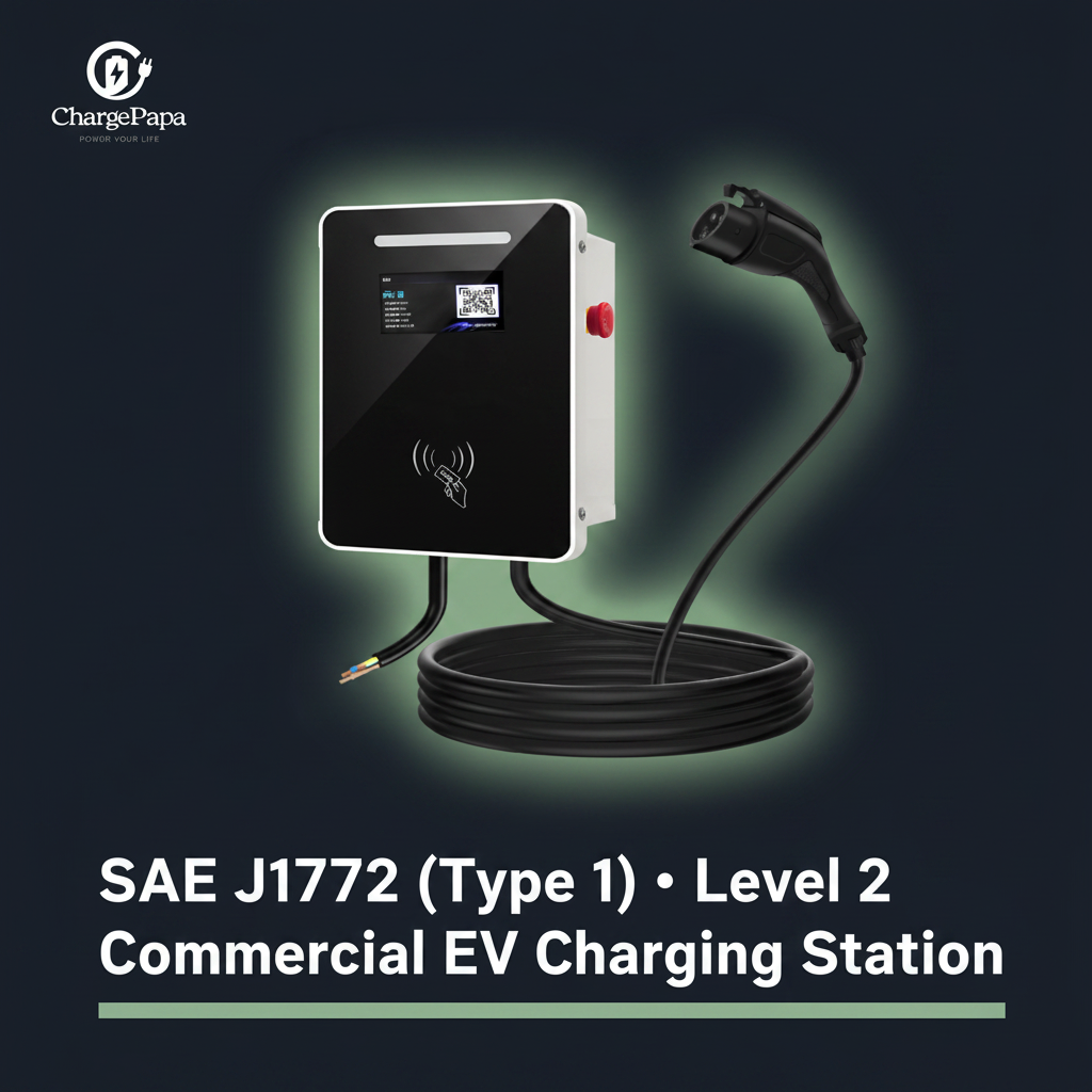 ChargePapa MRS-AJ | Commercial Level 2 EV Charging Station (Type 1, 32A-48A)