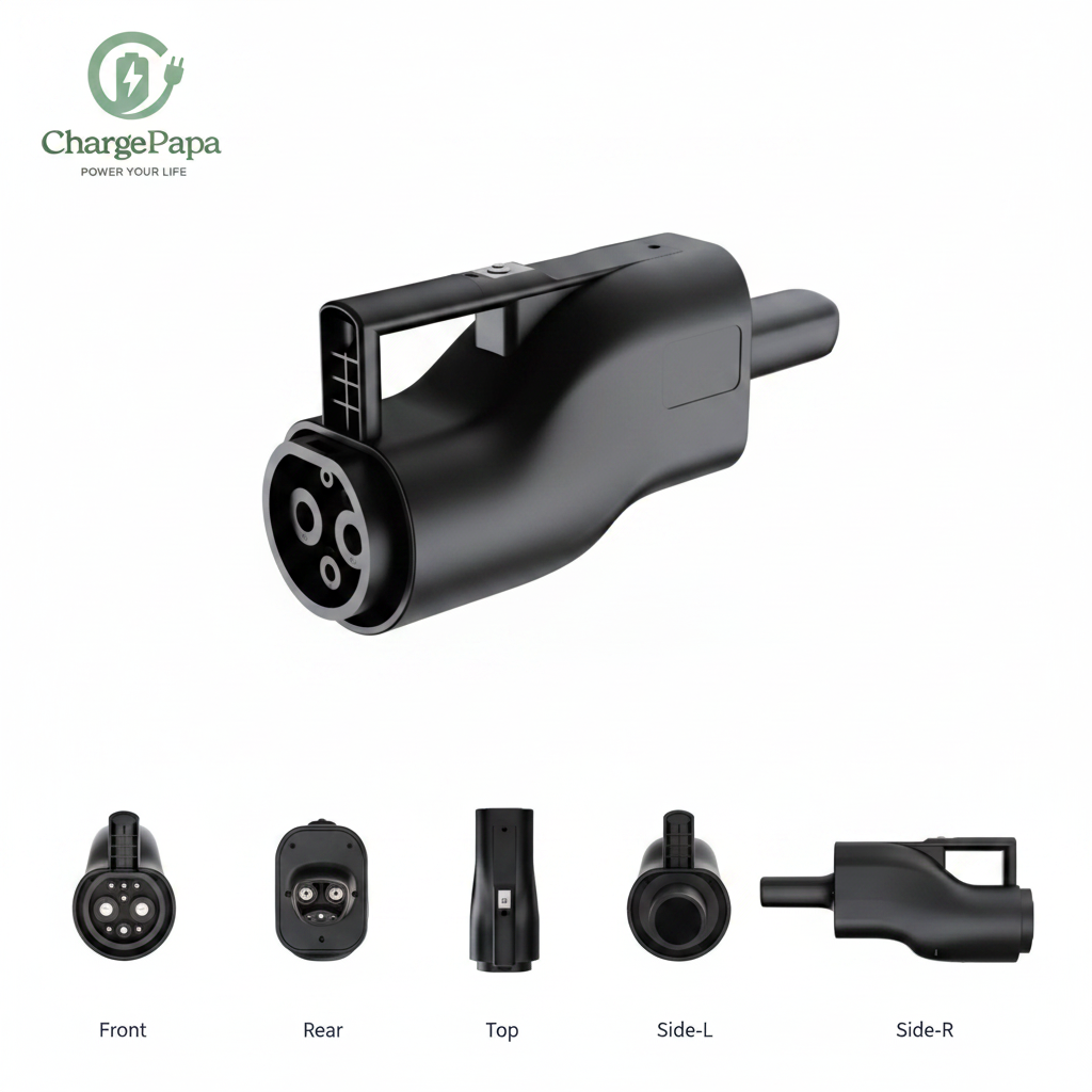 GB/T to Tesla (NACS) DC Fast Charging Adapter (250A / 1000V) Multi-angle Product Showcase