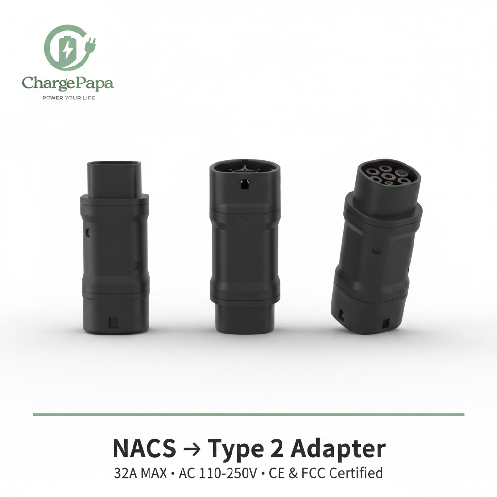 NACS to Type 2 Adapter (32A / AC 110-250V)