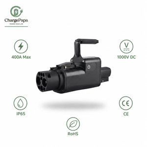 ChargePapa NACS to GB/T DC fast charging adapter 400A 1000V IP65 CE RoHS poster