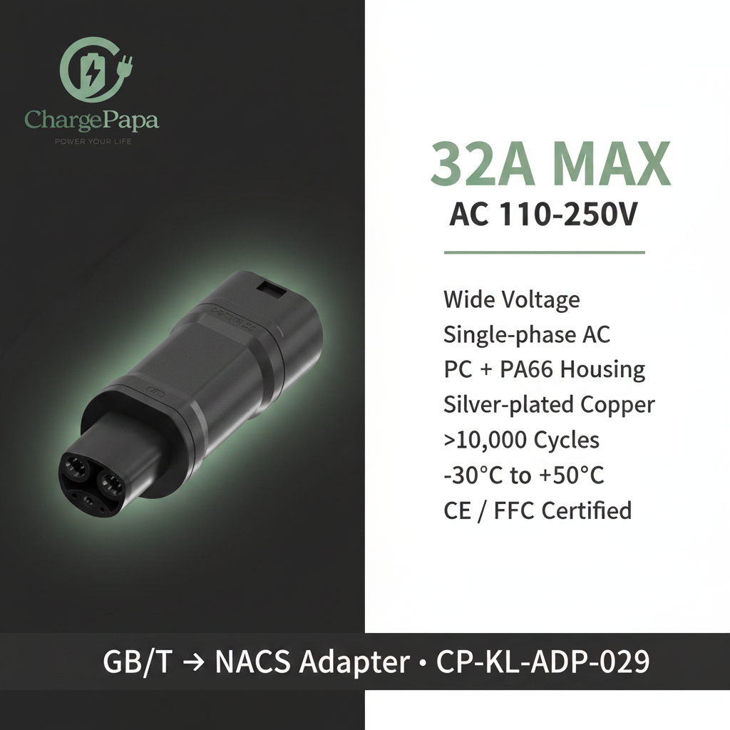 GB/T to NACS Adapter (32A / AC 110-250V)