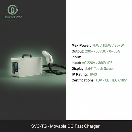 ChargePapa SVC-TG | Movable DC Fast Charger (7kW-20kW) with wifi,Bluetooth