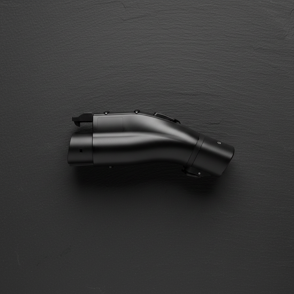 Tesla to J1772 Dark Flat Lay