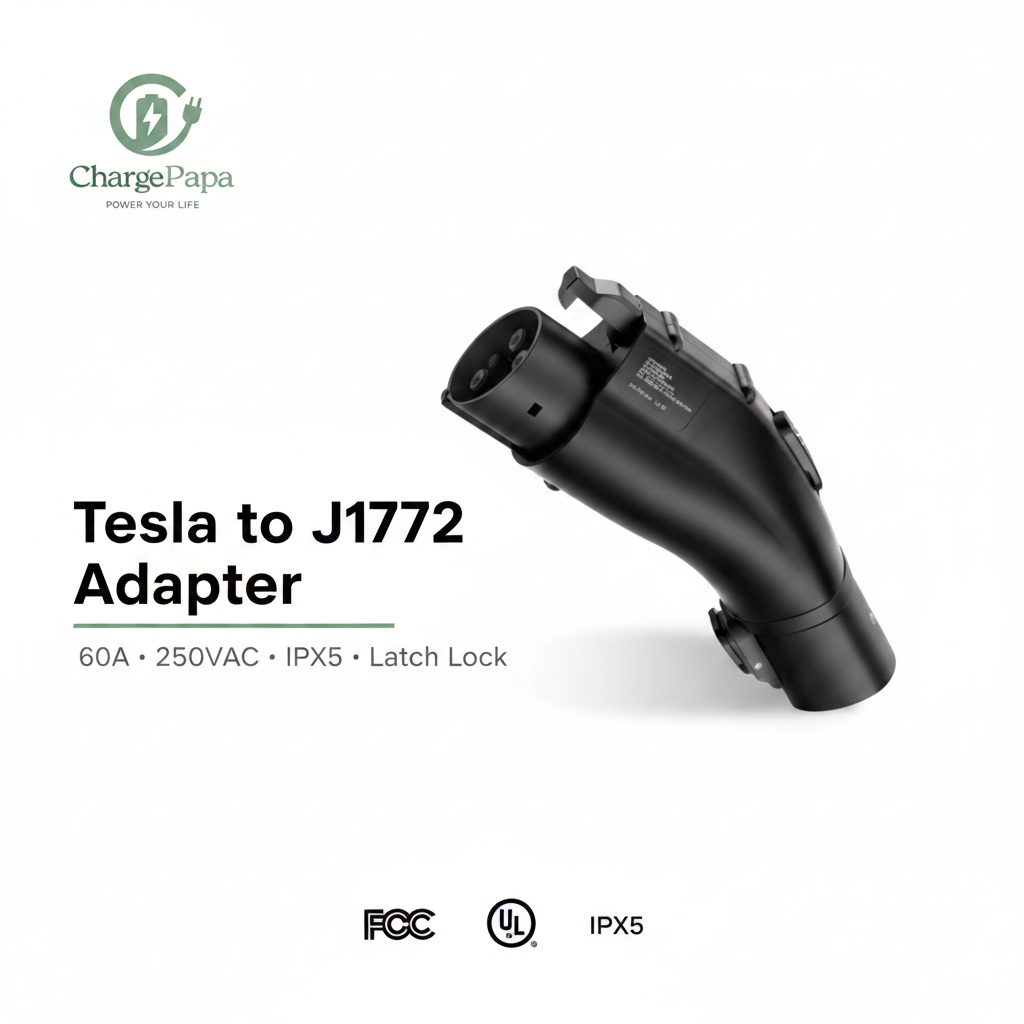 Tesla to J1772 White Poster
