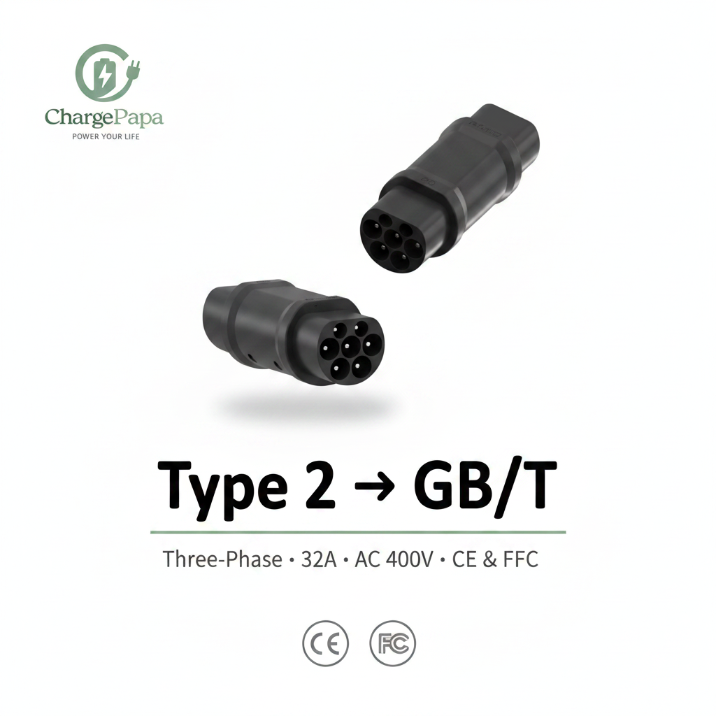 Type 2 to GB/T Three-Phase Adapter (32A / AC 400V)